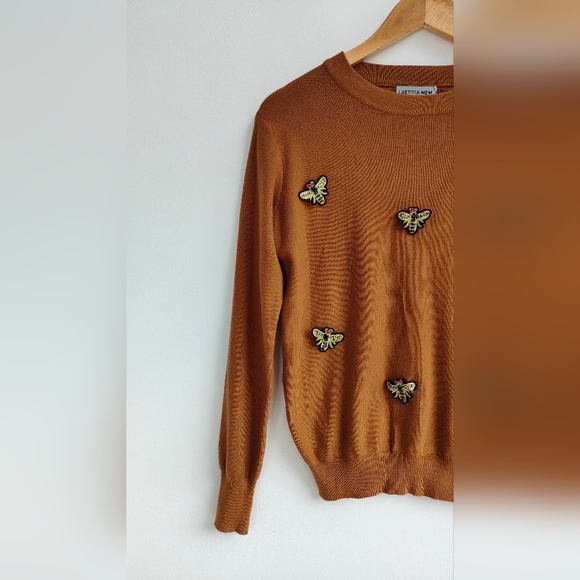 Laetitia Mem Tan Brown Long Sleeve Fine Knit Jumper Size 12 - Picture 3 of 7